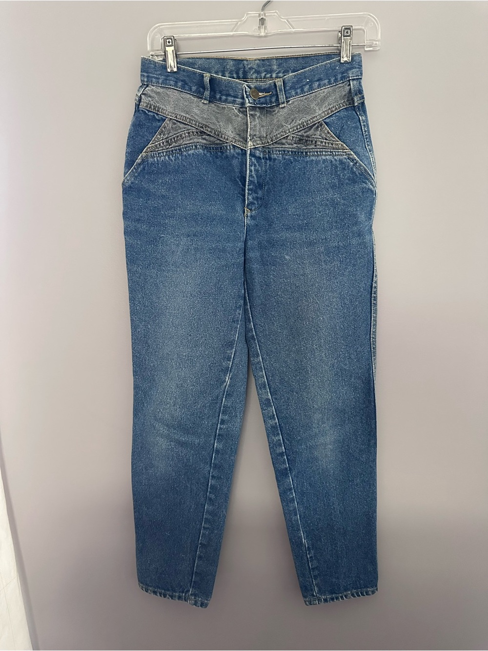 Vintage 80s Jordache Two-Tone High-Rise Blue Jeans